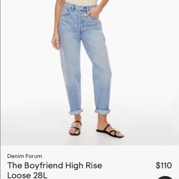 Aritzia Denim Forum The BF High Rise Loose Jeans 28LX27W - Picture 4 of 10